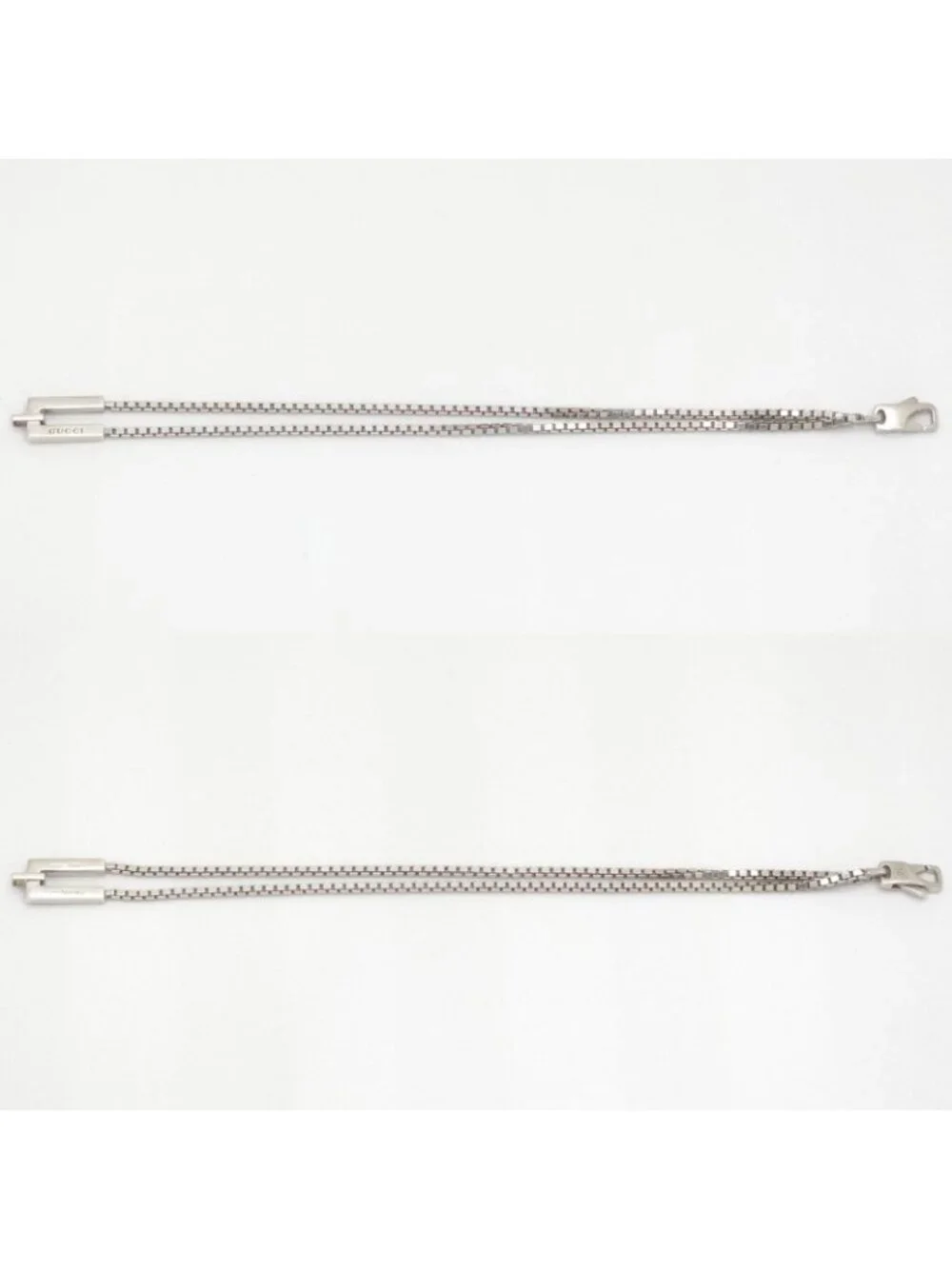 Gucci Logo Venetian Double Chain Bracelet 16 Sterling Silver